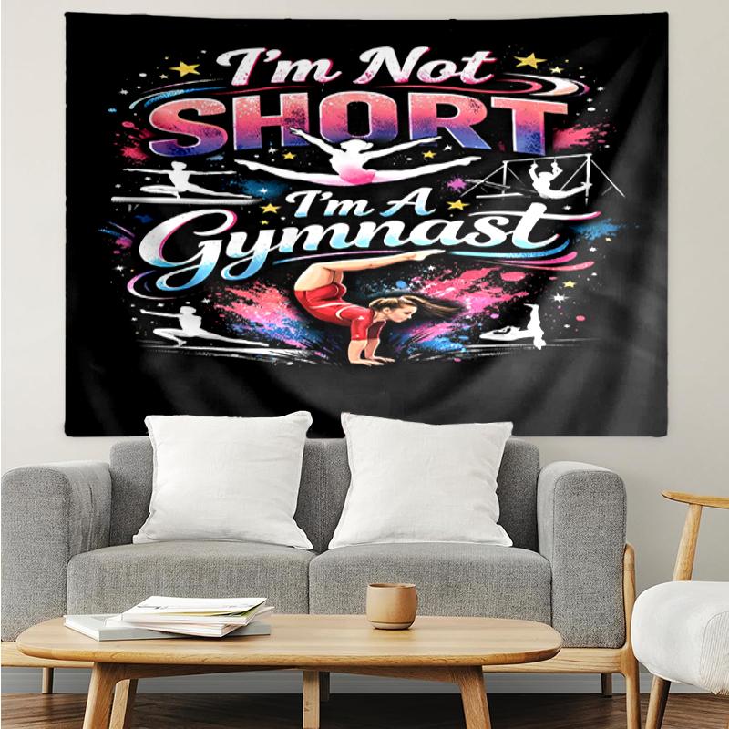 gymnastics Print Tapestry, Backdrop, Easy Setup, Ideal for Bedroom, Office & Living Room, with Aesthetic Wall Hanging Decor.