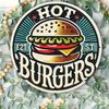 Vintage Metal Hot Burgers Sign Pc Round Wall Art Decor for Home Restaurant Bar Cafe Garage Aluminum Material N