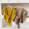 New Solid Color Knitted Shawl Scarf Women High-end Capes With Shirts Fashion Thin Neck Protectors For Spring and Autumn