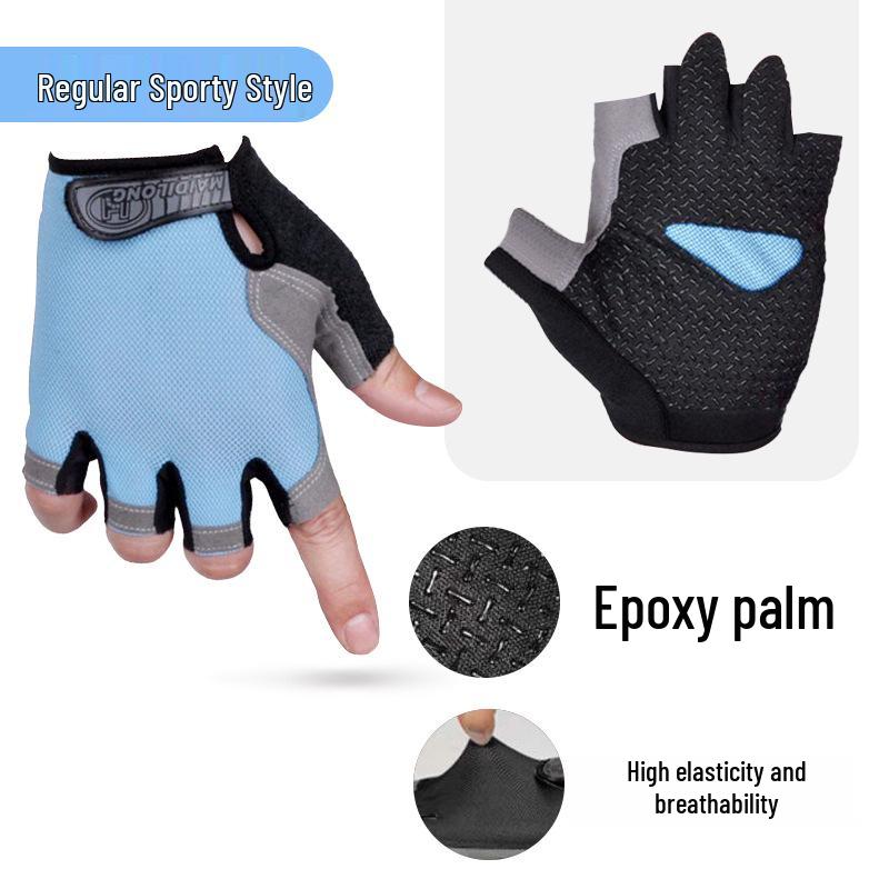 Unisex Half Finger Cycling Gloves with Silicone Grip for Shock Absorption, Anti-Slip, Ideal for Summer, Fishing, and Mountain Climbing.