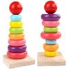 Rainbow Tower Stacker Children Wooden Toys Size Recognition Puzzle Montessori Educational Supplies Gifts For Kids Toy TMZ