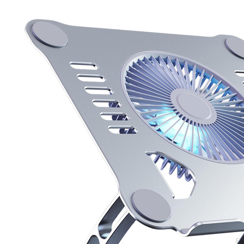 Laptop Holder with Cooling Fan Stand Portable USB Ergonomic Aluminium Alloy
