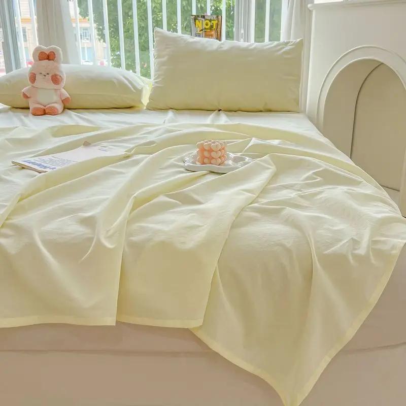 Bed Sheets Plaid Soft Washable Comfortable Adults Students Bedding Bedspread Protective Non-fade King Queen Size Cover Household