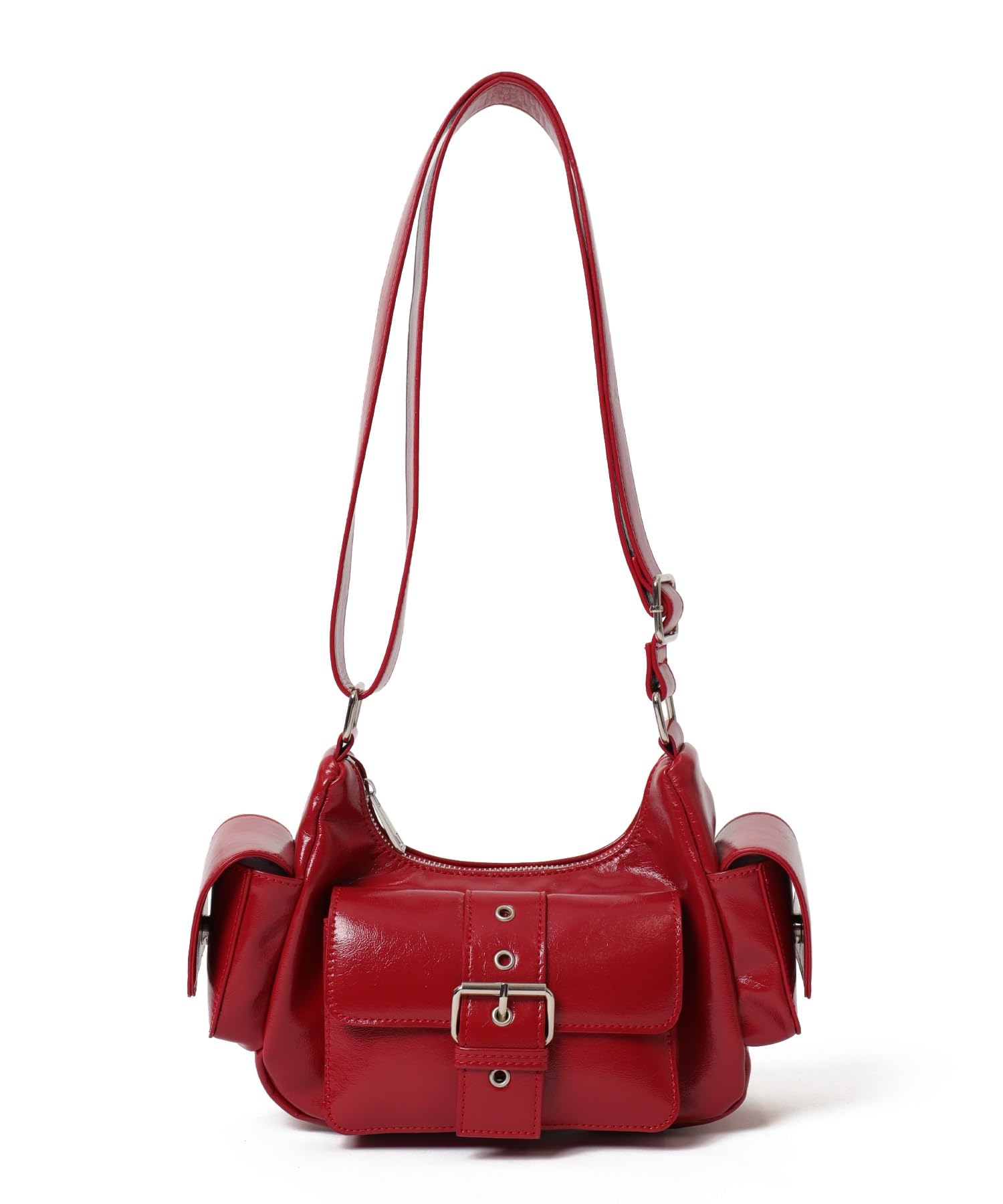 

WEGO Eyelet Belt Pocket Shoulder Korean Perfect for and Size Red Women s Bag, Casual, Girly, Style, Dates, Gifts, Spring, Summer, Autumn, Winter, F,