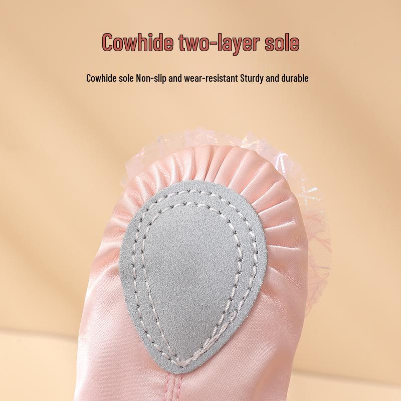 Elsa Rosa Katzenpfoten-Ballettschuhe für Mädchen - Weiche Sohle, Schnürsenkelfreie Tanzschuhe