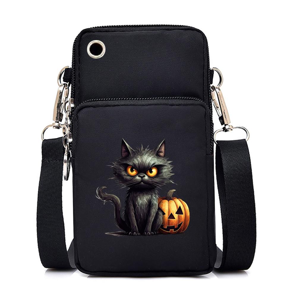 

Жіноча міні-сумка для мобільного телефону Witch Cat Гаманці та сумочки Harajuku Magic Kitten Сумки унісекс Маленькі сумки через плече