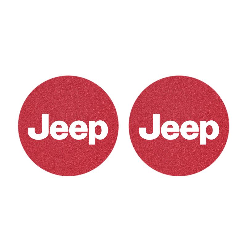 2Pcs Suede Car Water Cup Pad Non-slip Coaster Accessories For Jeep Grand Cherokee Wrangler JK Gladiator Compass Renegade Patriot