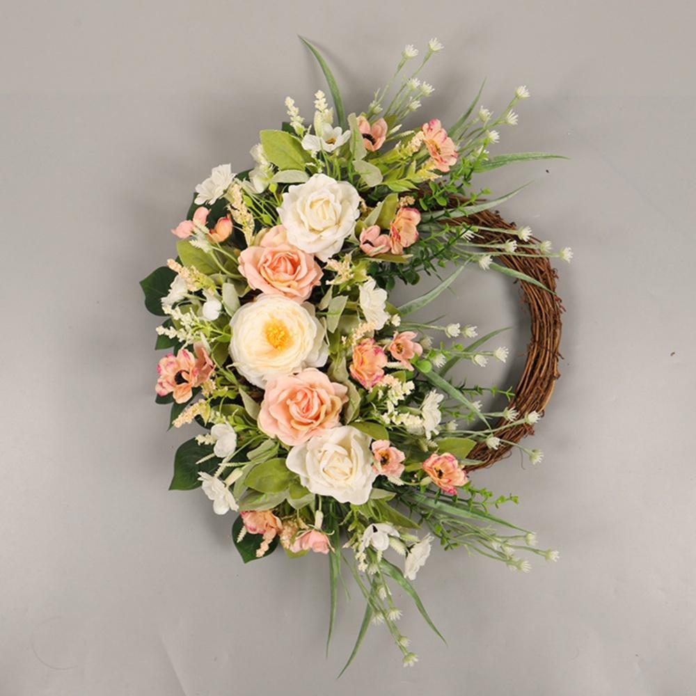 Rose Sakura Wreath Indoor Natural Vine Wreath for Window Outdoor Wedding