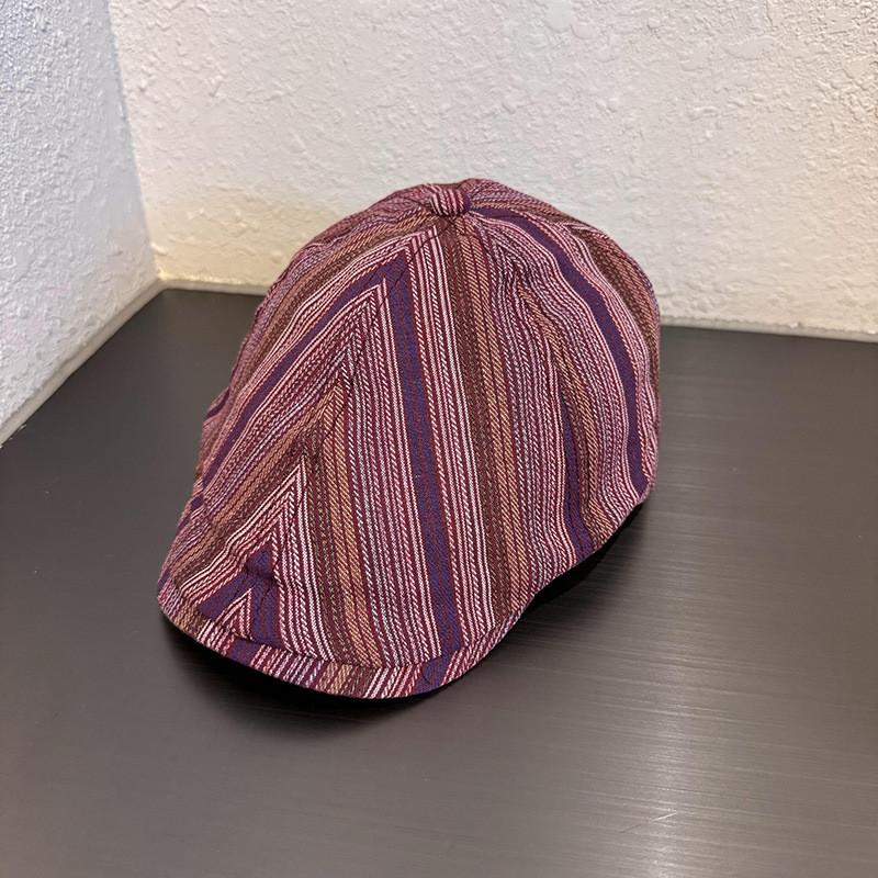 Vintage Japanese Striped Baseball Cap With Sun Protection For Summer Casuals