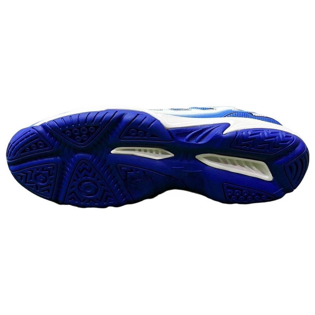 Mizuno Sky Plus 2 Stoff Leder Rutschfest Abriebfest Atmungsaktiv Low-Top Badmintonschuhe Unisex Sneaker Blau Weiß 71GA224001