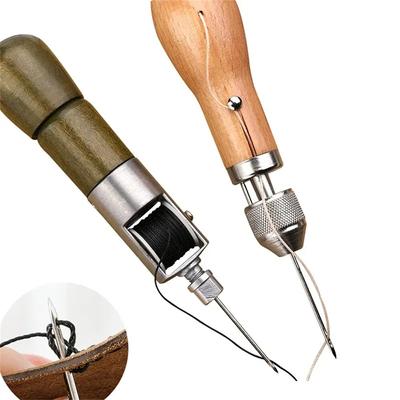 DIY sada koženého šicího šídla Voskované nitě Ruční šicí nástroje Kožené řemeslné prošívání okrajů Pásy proužků Obuvník Nástroje na opravu plátna