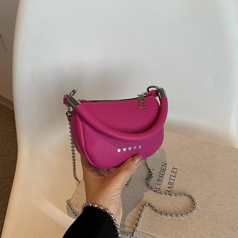 

Small fresh personalized bag women s 2024 summer new casual trend portable underarm bag one shoulder crossbody saddle bag фіолетовий