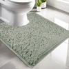 Luxus-Chenille-Toilettenteppiche U-Form 50x50cm Weich Saugfähig Rutschfest Konturiert Badezimmerteppiche Waschmaschinenfest Konturierte Badematten