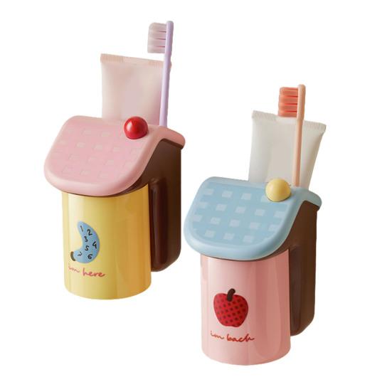 Toothbrush Holder with Cup Magnetic Toothbrush Cup Holder Wall-Mounted Toothbrush And Cup