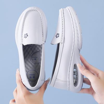 Buty pielęgniarskie z miękką podeszwą, oddychające i wygodne, bez zapachu stóp, perforowana antypoślizgowa podeszwa płaska, duże poduszki powietrzne, medyczne białe buty