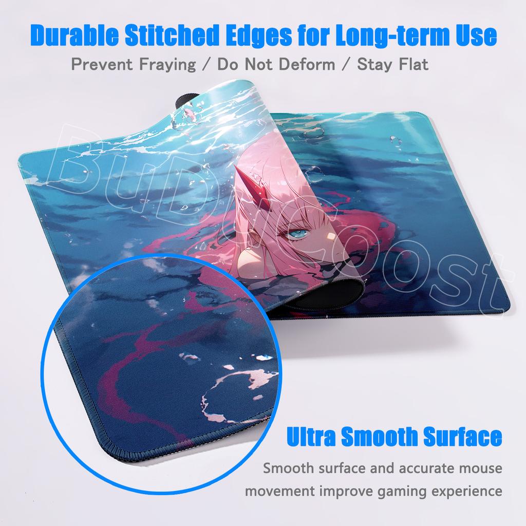 XXL HD Print Keyboard Pad Large Size Anime Mouse Pads Darling in The FranXX 02 Gaming Table Pad 400x900mm Big Desk Mats Zero Two