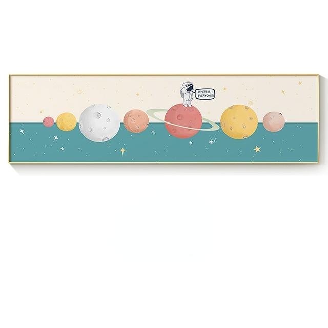 Nordic Cartoon Space Travel Canvas Painting Posters and Print Cute Kids Wall Art Pictures for Living Room Bedroom Kids Deoration
