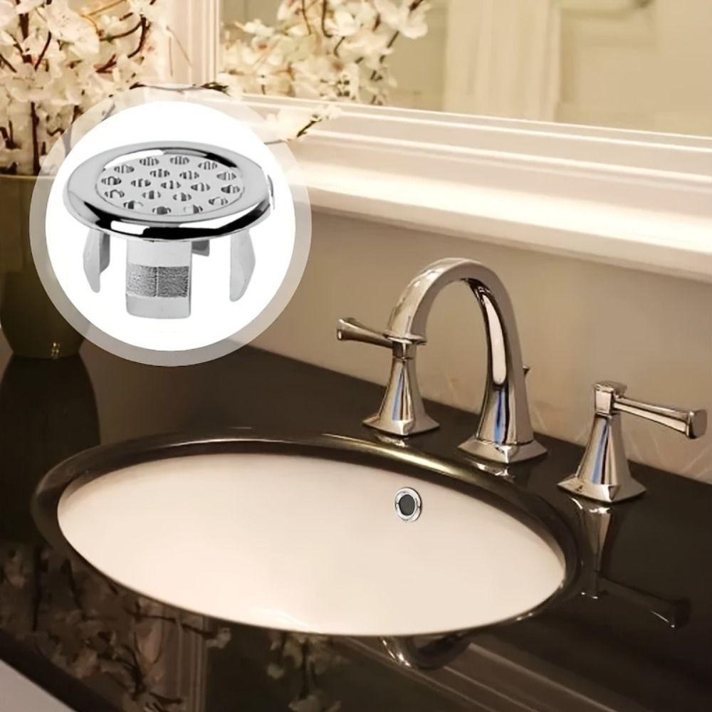 Electroplated Surface Sink Overflow Cover Plastic Overflow Ring Cover Basin Trim Ring  Kitchen