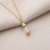 Pendant Necklace with Leak-Proof Steel Transparent Capsule Screw Cap Stainless Design Souvenir Keepsake