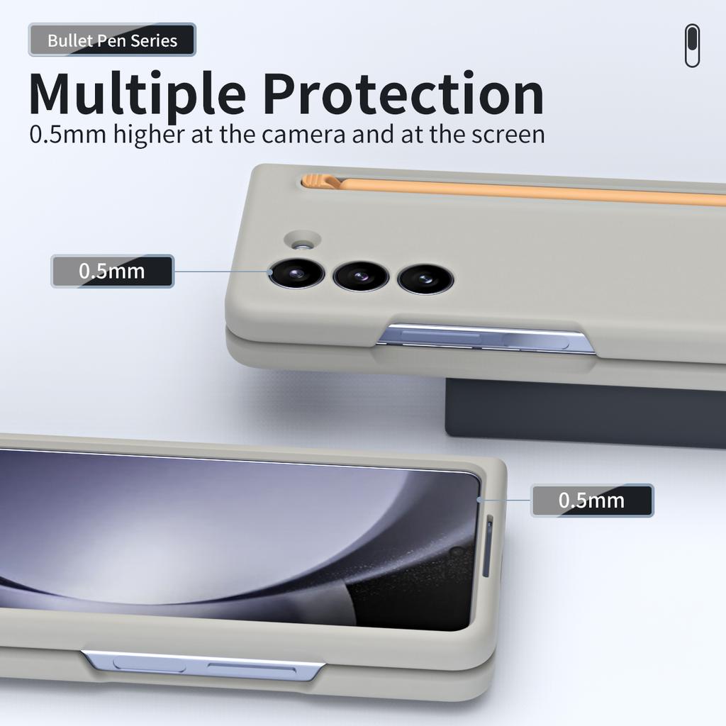 For Galaxy Z Fold6 5G Phone Case Skin-Touch Hard PC Shell with Stylus