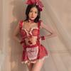 Sexy Lingerie Sexy Lace Fungus Lace Perspective One-piece Maid Maid Skirt Uniform Suit