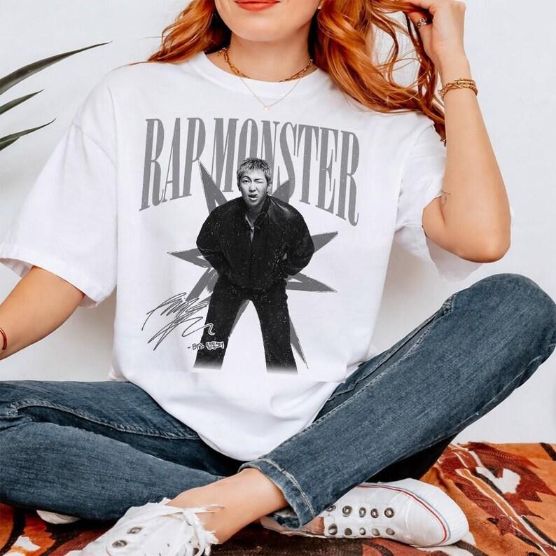 

2026 Summer Fashion Trendy Tee Vintage RM Shirt, Sugar Kpop Arirang Album Retro 90s Shirt, Gifts for Fan Hip Hop Streetwear Oversized Tshirt S