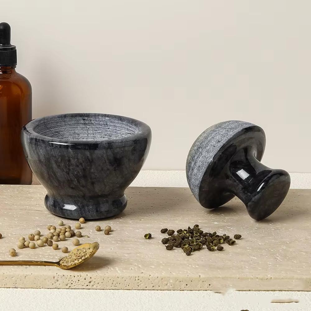 Mushroom Pestle Garlic Grinder Retro Spices Mill Multi-functional Herbs Grind Bowl Kitchen Utensil
