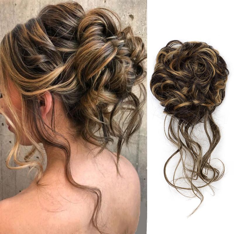 

Синтетический Элегантный Растрепанный Кудрявый Эластичная Резинка Пучок Волос Пушистый Легкий в Укладке Подходит для Ежедневного Использования