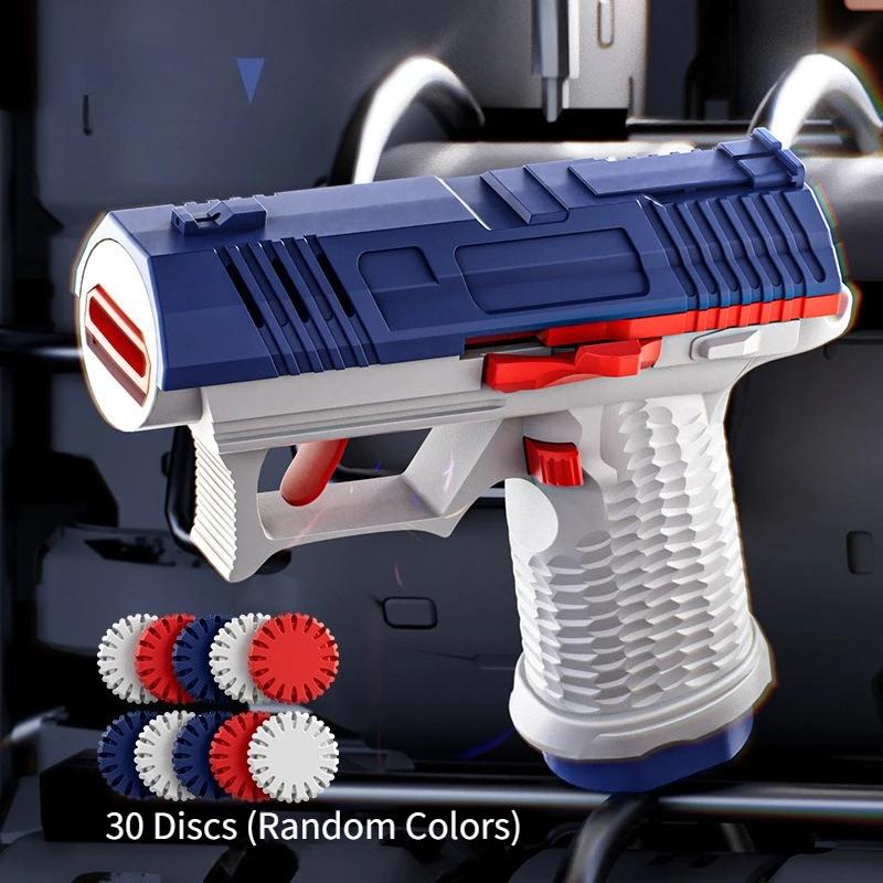 Safe Kids Flying Saucer Toy Foam Disc Launcher Gun for Outdoor Lawn Sports Interactive Plastic Toy Gun Boys Birthday Gifts
