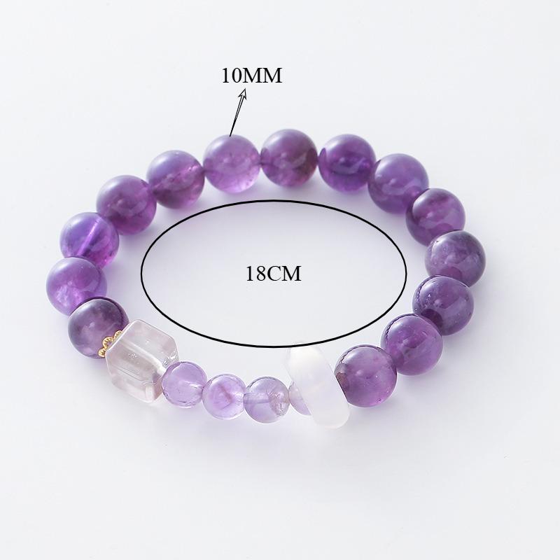 Natural Amethyst Square Beaded Bracelet For Women Handmade Natural Stone Fashion Jewelry Daily Wear Gift