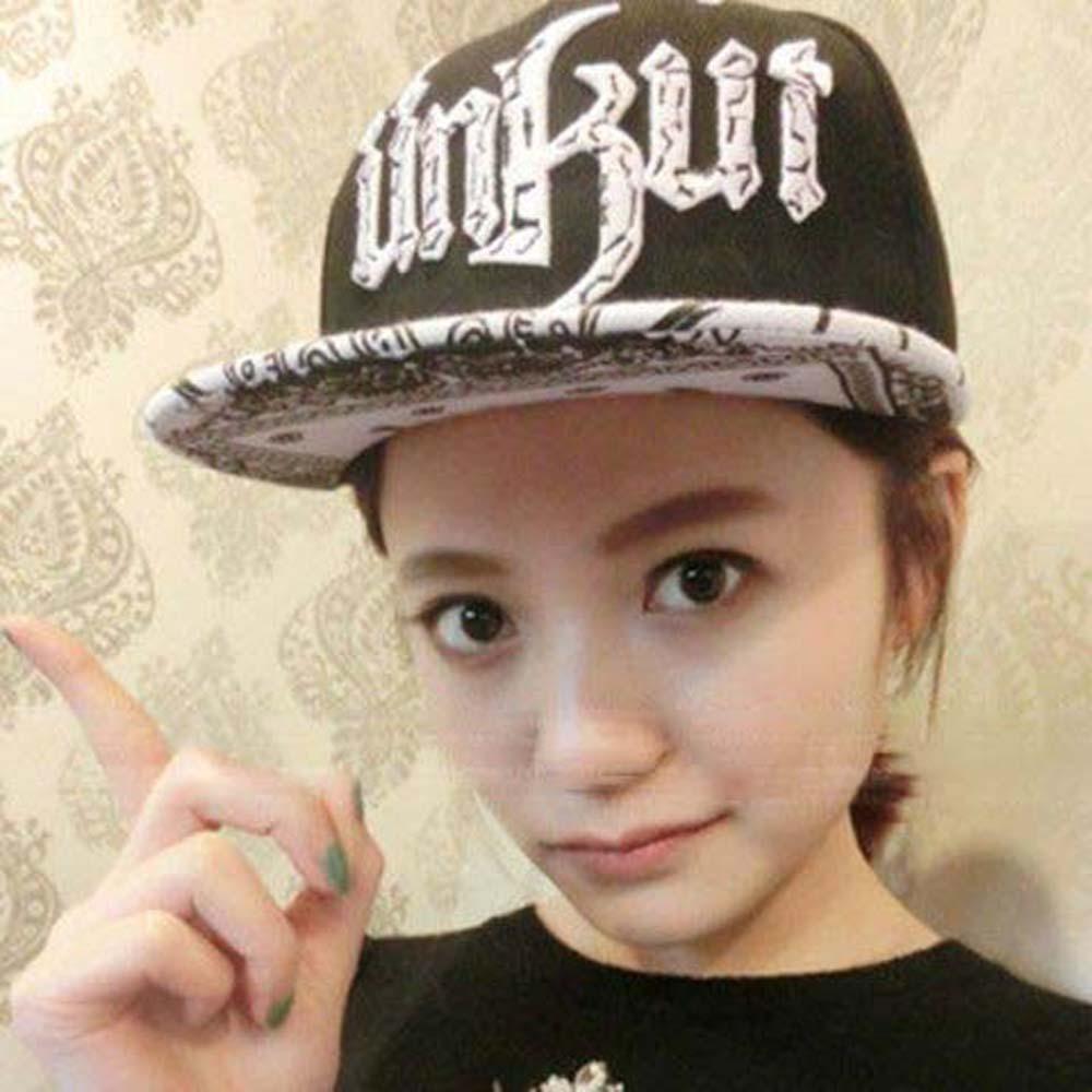Adjustable Letter Embroidery Flat Brim Hat Korean Style Street Style Baseball Cap Women