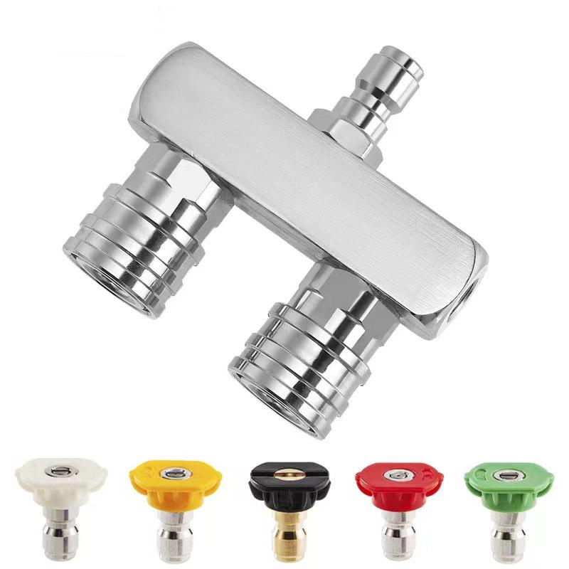 Pressure Washer Tips 2-In-1 Power Washer Nozzle Tip And 4Pcs Power Washing Spray Nozzles(25, 40 Degree) 1/4 Inch Quick Connect