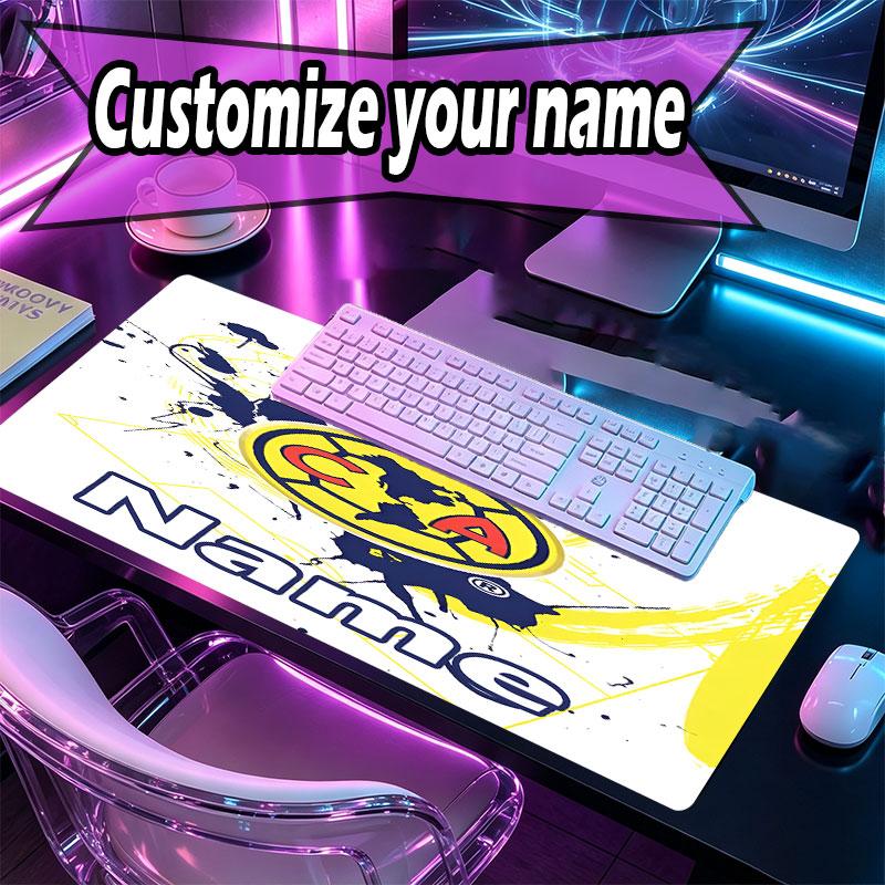 Custom Name Personalized Club America Pattern Mousepad, Laptop PC Desk Mat, Decorative Desk Mat for Home Keyboard Pad Gift