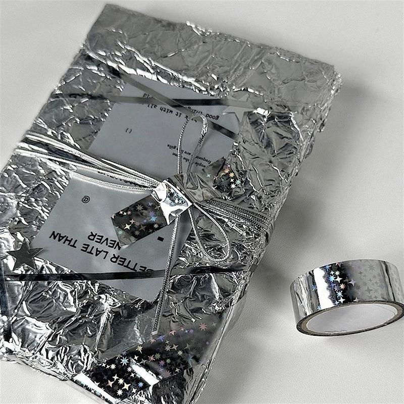 Star Washi Tape Index Decorative Packaging Material Sealing Stickers Colorful Laser Masking Tape Decorative Adhesive Tape