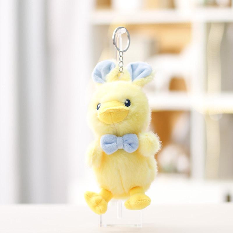Plush Duck Toy With Butterfly Bow For Kids Girls Backpack Pendant Gift