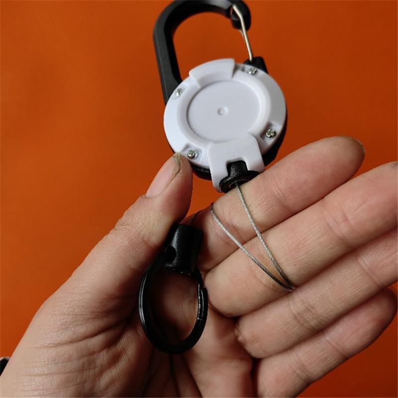 1 st Stöldskydd Metall Lätt att dra i Spänne Rep Elastisk Nyckelring Sportig Infällbar Nyckelring Förlora Inte Skidpass ID-kort