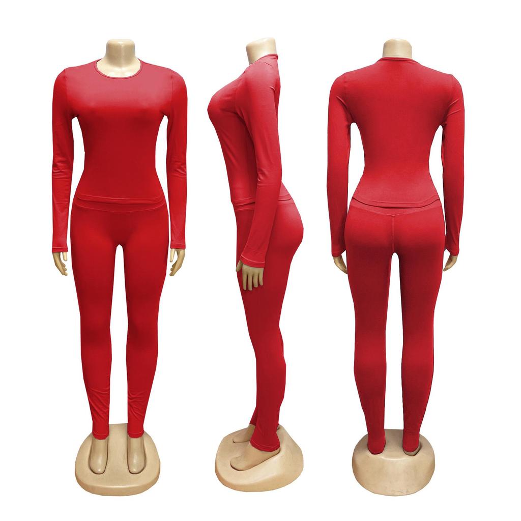 TW815 Women's Brushed Slimming Fitness Set - Sexy, High Elasticity, Fashionable Sportswear for a Stylish Commute