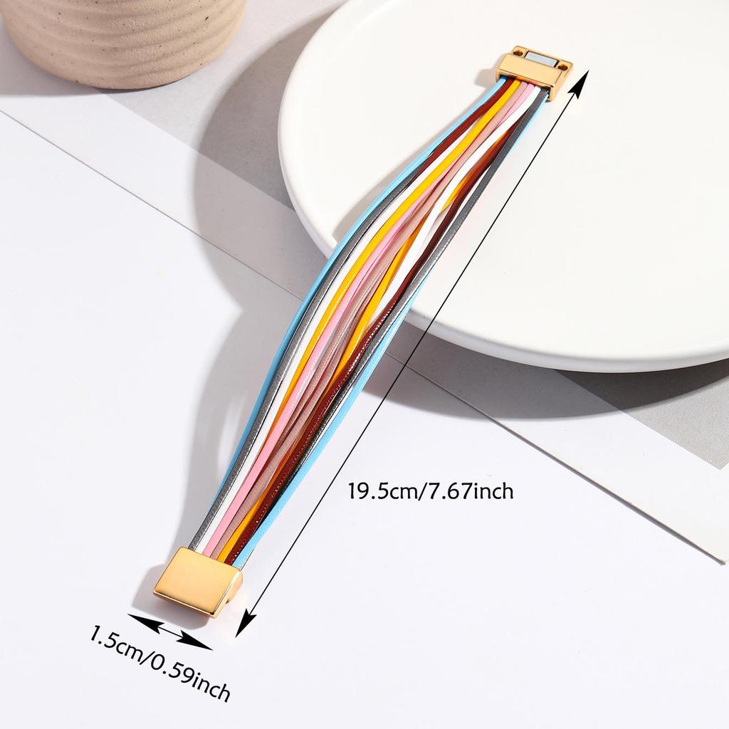 Bohemian Multi-Layer PU Leather Women's Bracelet - Fashionable & Versatile Wristband
