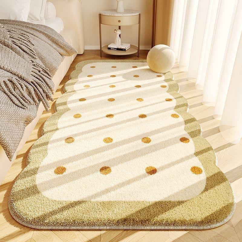 Cream Wind Imitation Cashmere Carpet Living Room Bedroom Bedside Dirt-Resistant And Easy To Take Care Of Bay Window Carpet Non-Slip Floor Mat