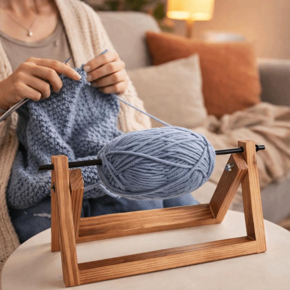 Handmade Yarn Ball Stand Rotating Yarn Spool Organizer Wire Winding Rack  Knitting Crafts