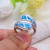 Hot Sale Platinum Double Tail White Opal Ring Couple Domineering Premium Simple Personality Ring Jewelry