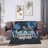 Super Warm Blankets Airplane Travel Genshin Impact Throw Blanket  Flannel Bedspread For Outdoor Novelty Sofa Bed Cover