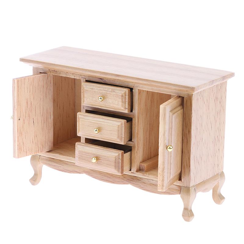 1/12 Dollhouse Mini Simulated Wooden Cabinet Dollhouse Furniture Accessories