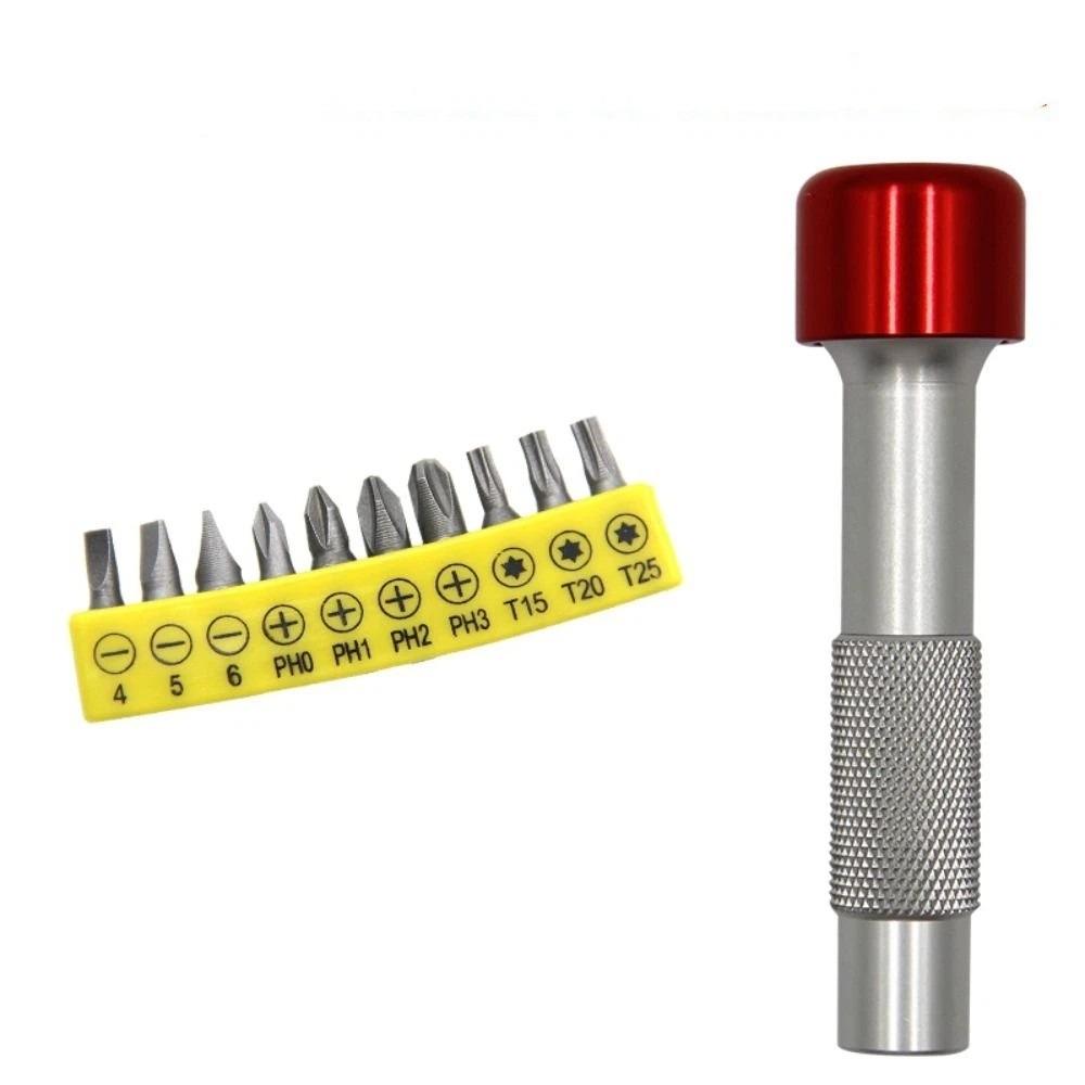 180 Degrees Red Hat Reinforced Screwdriver Durable PH0 PH1 PH3 T15 T20 T25 Non-slip Screwdriver Magnetic Compact