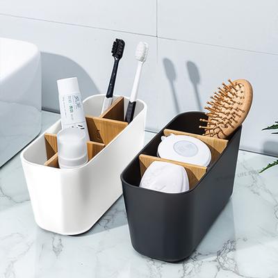 Porta spazzolino elettrico in bambù, rasoio, contenitore per pennelli da trucco, porta dentifricio, porta spazzolino, accessori per il bagno
