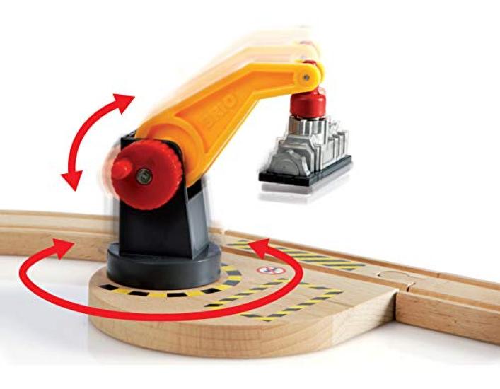 BRIO WORLD Cargo Rail Deluxe Set [Total 54 Pieces] Ages 3 and Up (Electric Vehicle Train Toy Wooden Rail) 33097