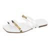 Massage Sandals Women Women'S Flat Soled Fashionable Patchwork Color Square Toe Slippers Fashionable Chaussures Femmes éLéGantes
