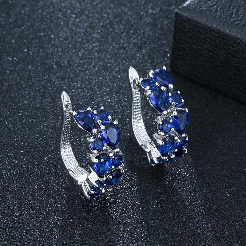 Stud Earrings Women's Colorful Zircon Earrings Cute European and American Simple Ear Buckle Trinkets Women