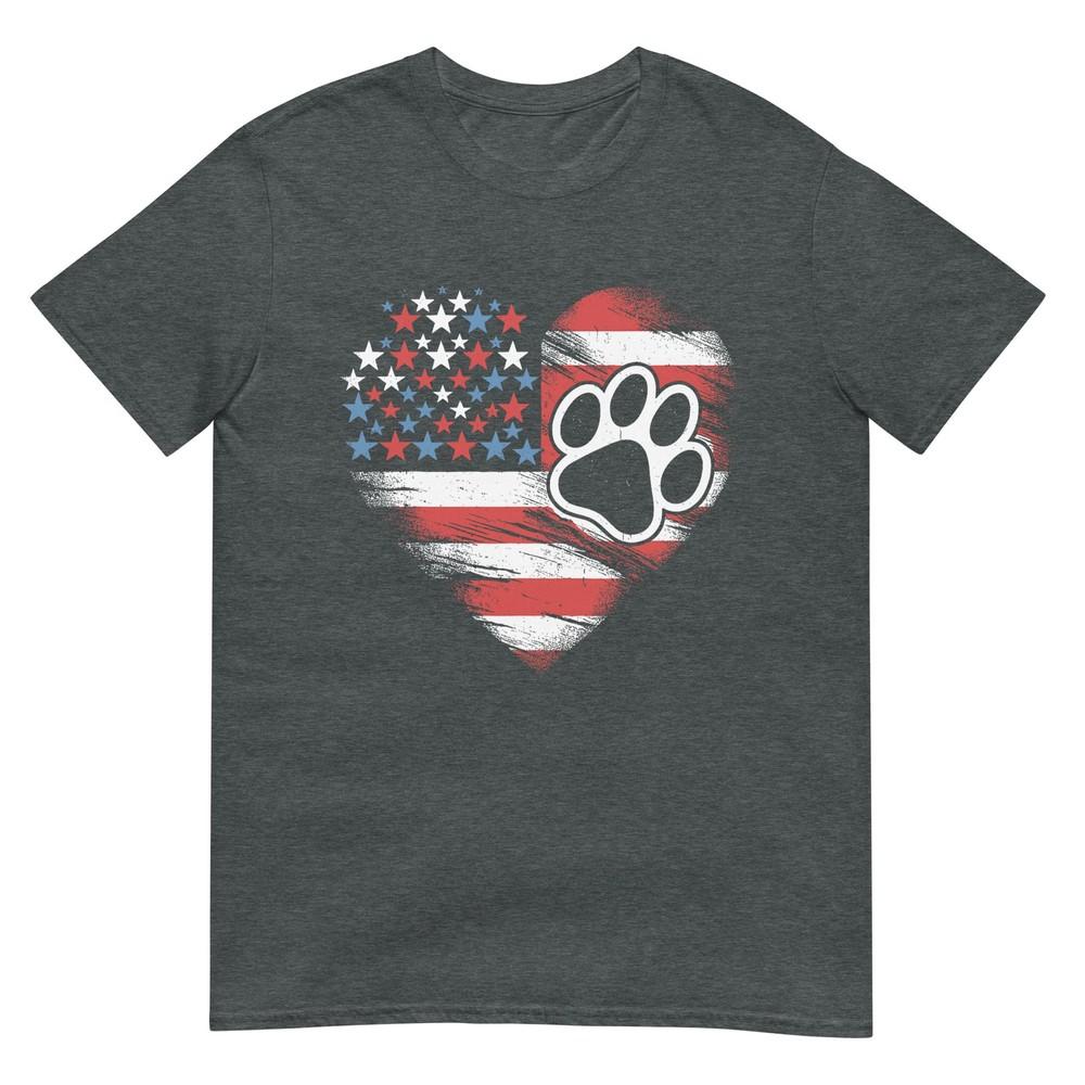 American Flag Dog And Cat Paw Patriotic 4th Of July Tshirt