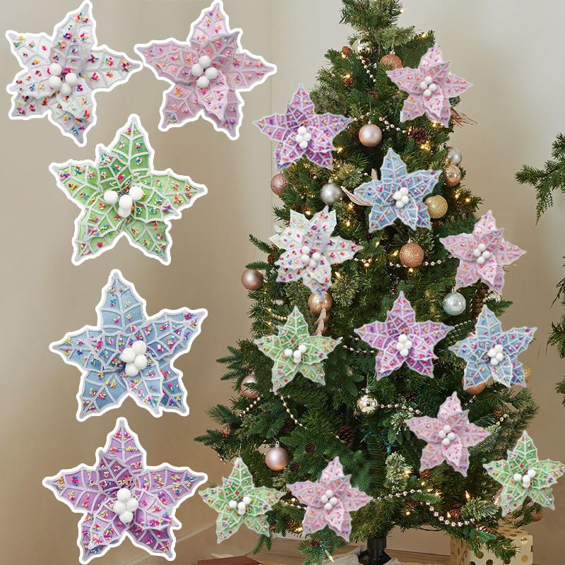 1PC Decorations Atmosphere Fabrics Flower Arrangements Christmas Flowers Christmas Velvet Fur Ball Simulations Ornaments Festival